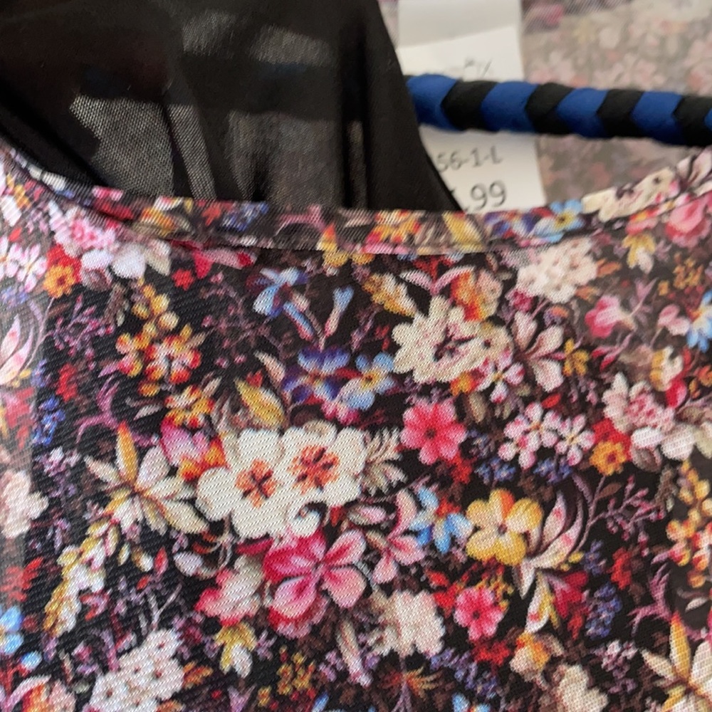 GORGEOUS floral midi dress mesh sheer - Picture 5 of 9